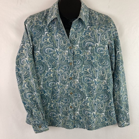 RETRO Vintage Paisley Button-Up Top - Picture 10 of 12